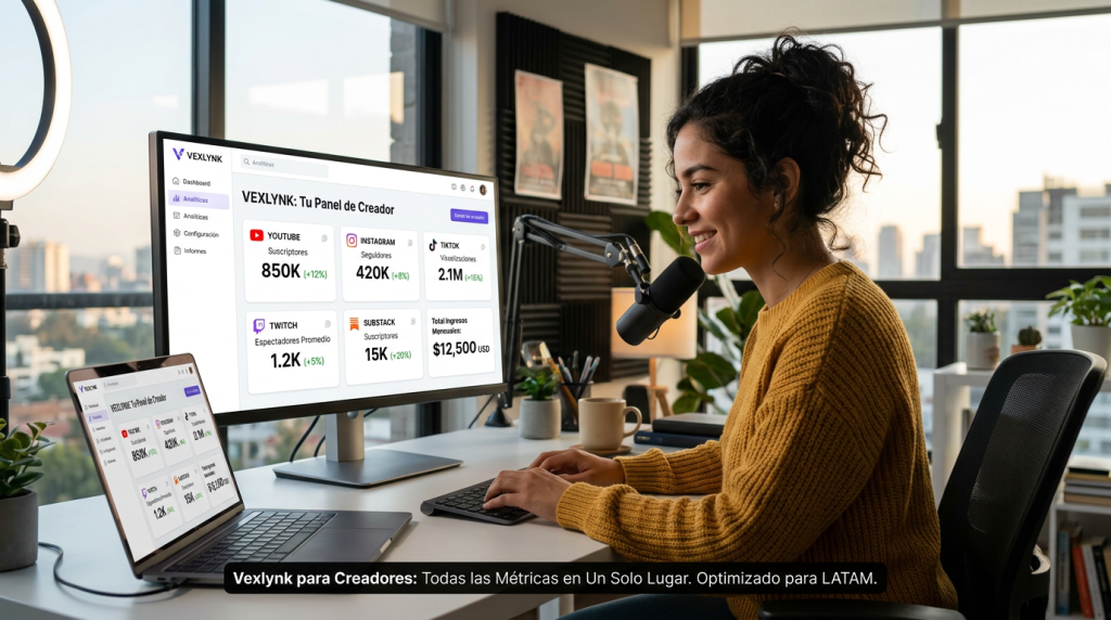Vexlynk para Creadores: Los Números de Cada Plataforma en un Lienzo