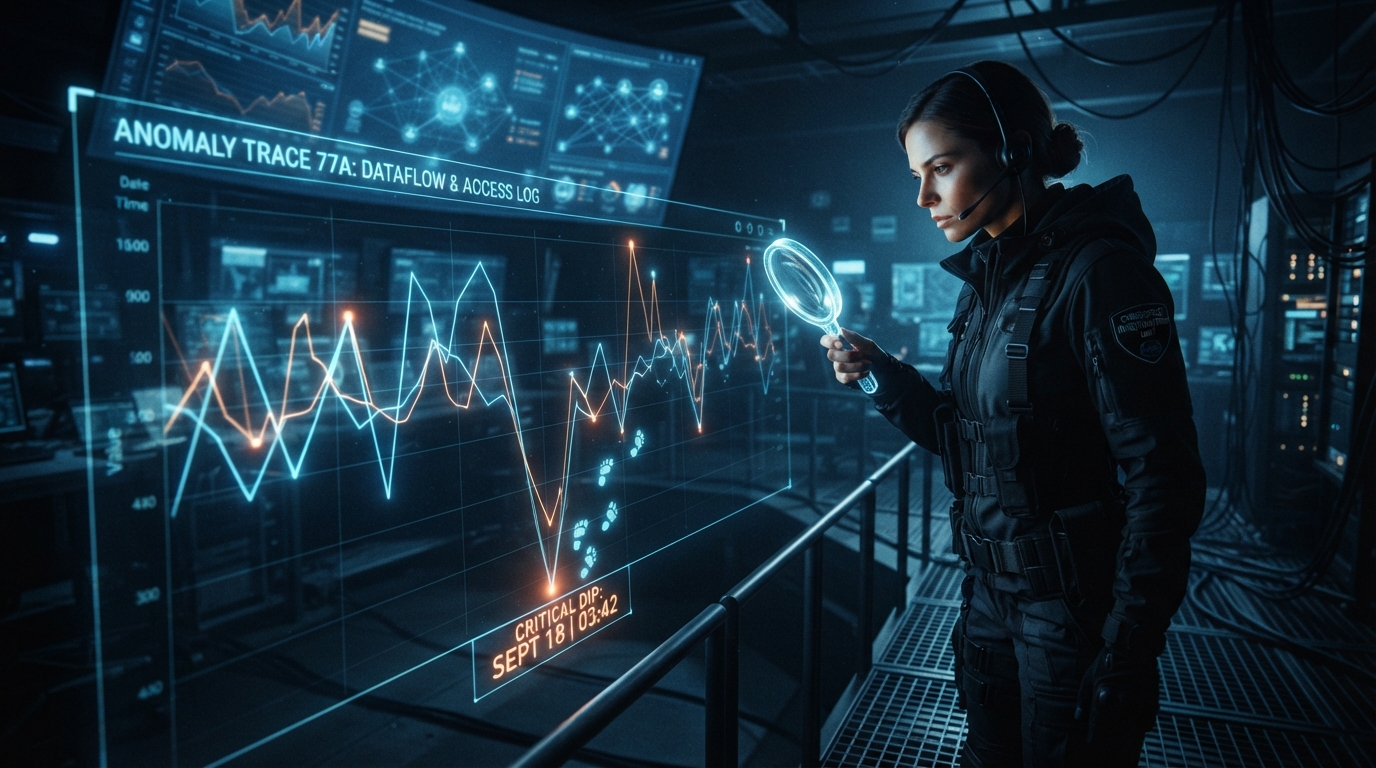 A digital detective examining three conflicting dashboard numbers to find why they disagree